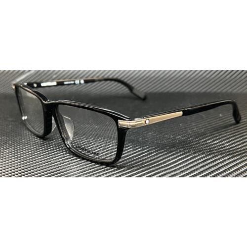 Montblanc Mont Blanc MB0217OA 001 Black Silver Men`s Extra Large 56 mm Eyeglasses