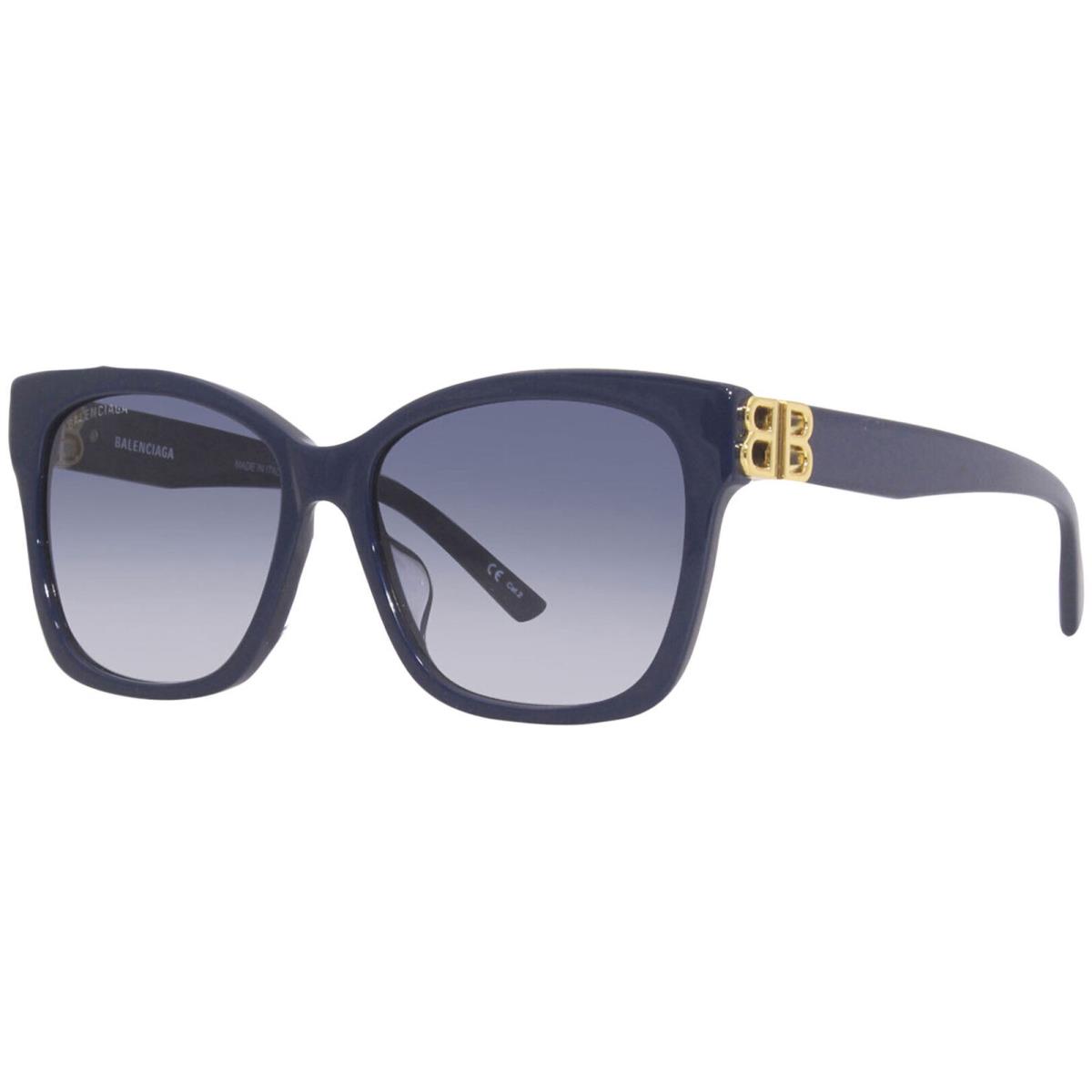 Balenciaga BB0102SA 005 Sunglasses Women`s Blue/blue Gradient Square Shape 57mm