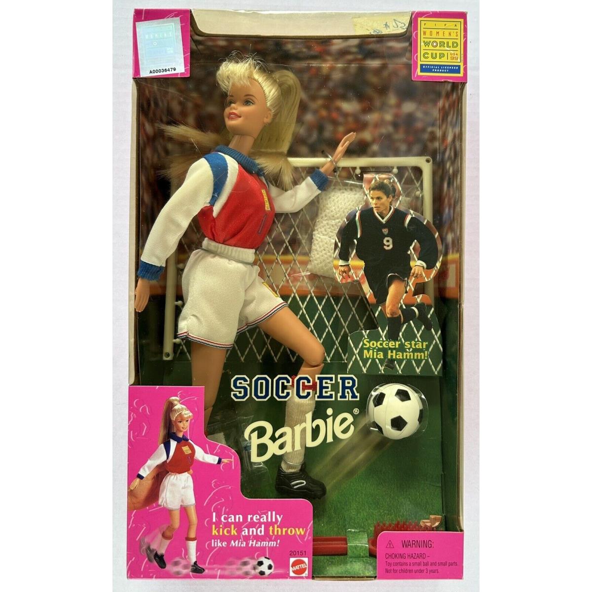 Barbie Soccer Goalie World Cup 20151 Kick Throw Action Vintage 1999 Mattel