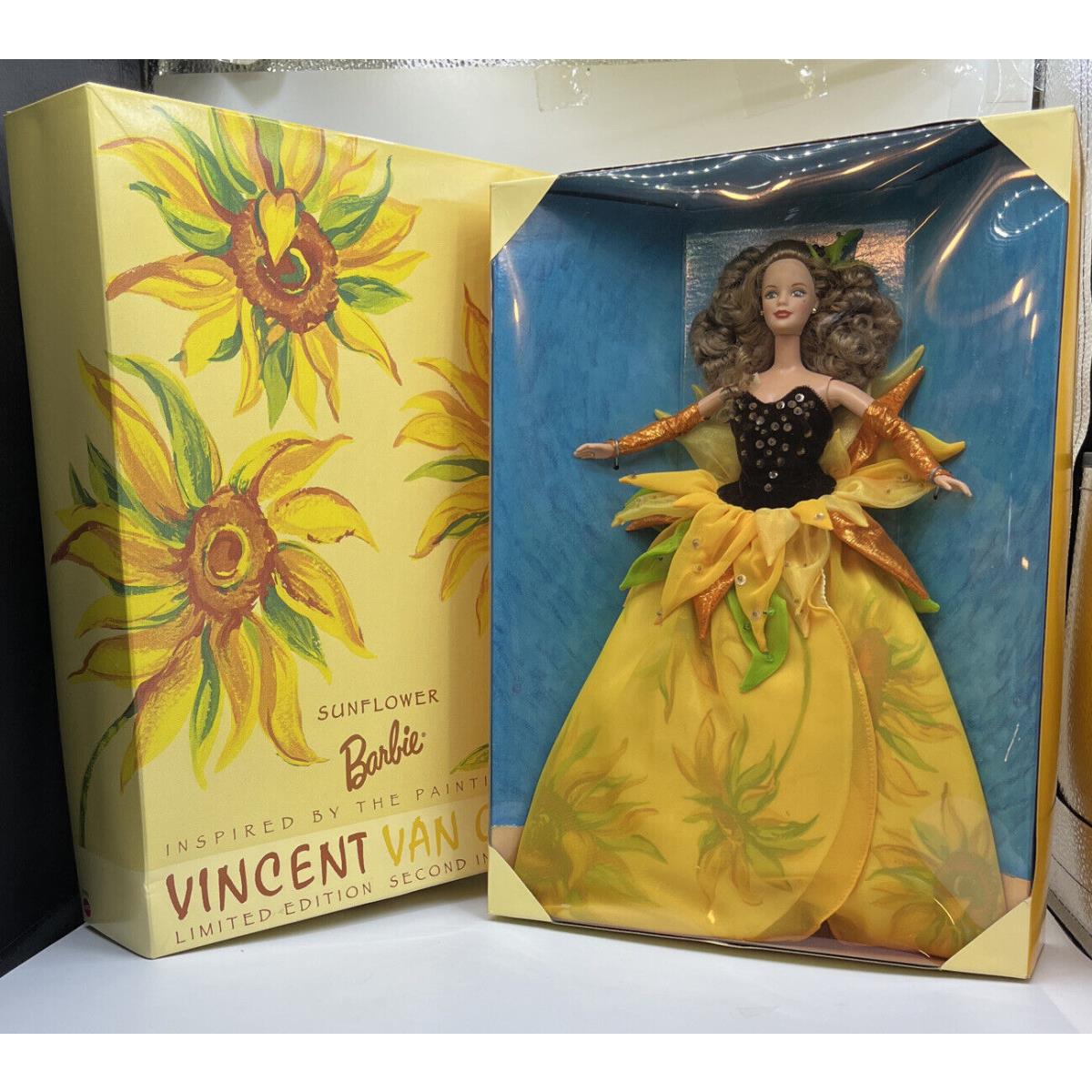 1998 Sunflower Barbie Doll Inspired By Vincent Van Gogh Mattel 19366 Nrfb