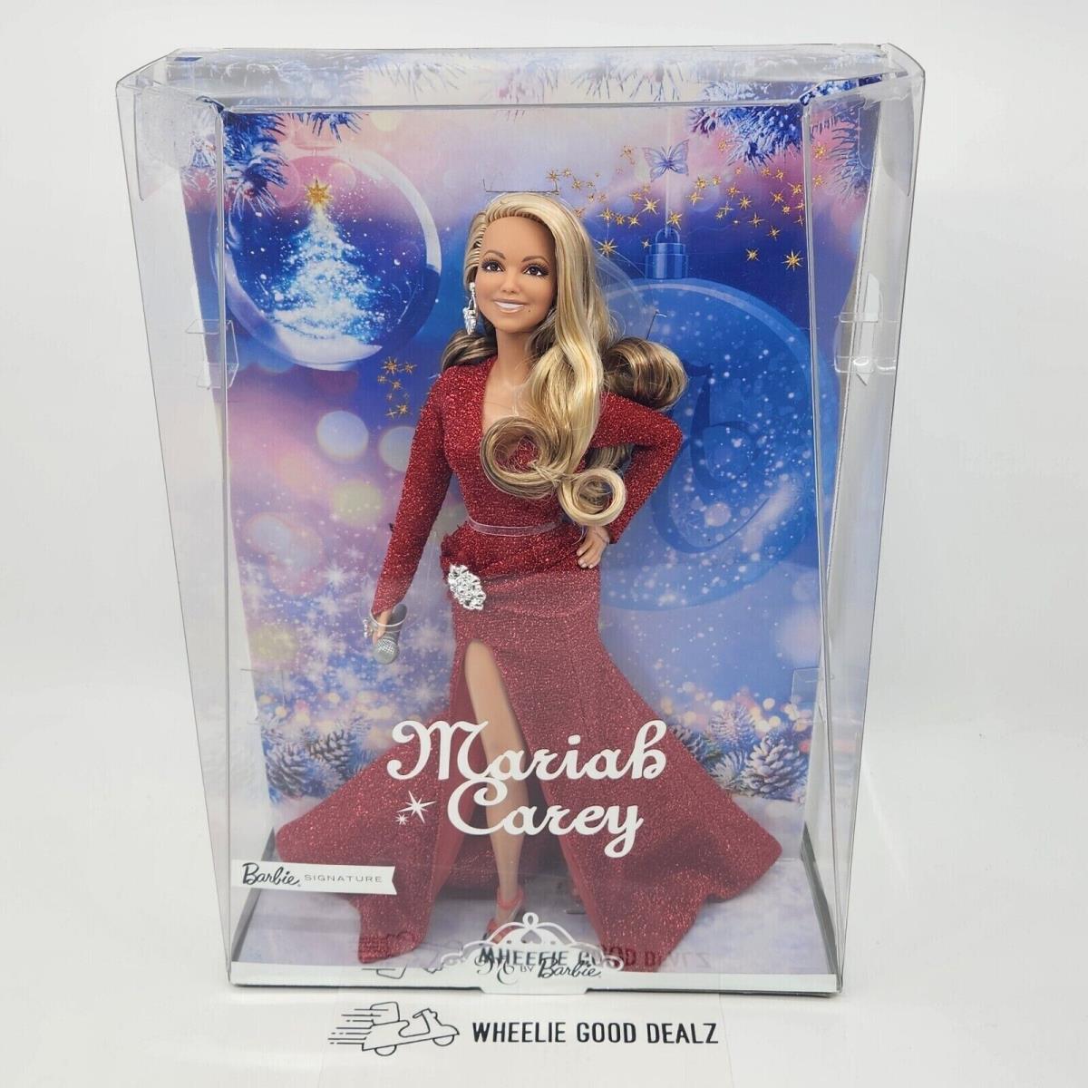 2023 Barbie Signature Mariah Carey Holiday Doll Christmas Red Dress - Doll Hair: Red