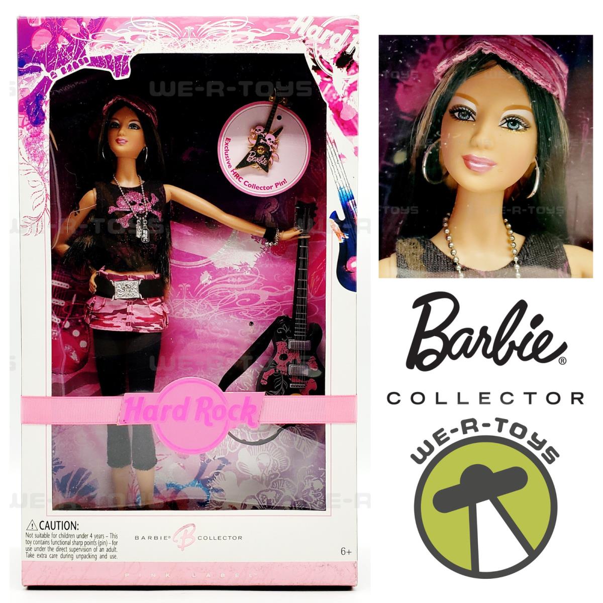 Hard Rock Cafe Barbie Doll Number 4 Brunette Pink Label 2006 Mattel L4175