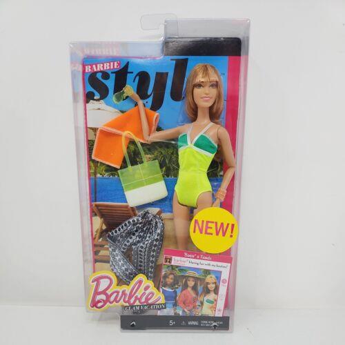 Barbie Style Glam Vacation Doll w/ Swimwear Pants Glasses 2014 Mattel CFN07