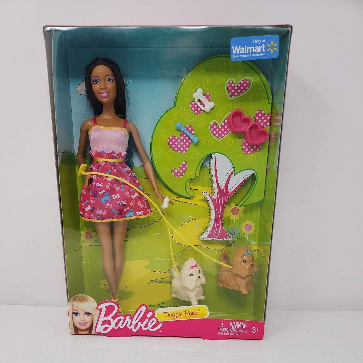 Barbie Doggie Park African American AA Doll Dogs 2012 Mattel BBX95