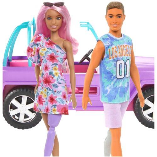 3 Barbie Off Road Vehicle Purple Prosthetic Leg Fashionistas Rolling Wheels