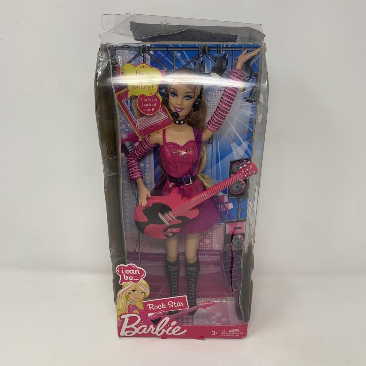 Dmg Pkg Barbie I Can Be A Rock Star Nrfb R4229 with Guitar