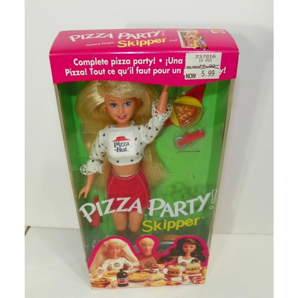 1994 Pizza Party Skipper Barbie Doll Pizza Hut Mattel 12920 Vintage Nrfb Pepsi