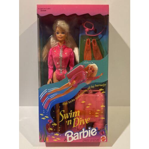 1993 Swim N Dive Barbie 11505 Scuba Diver Swims Kicks BY Herself