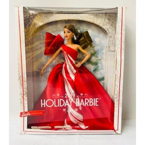 Barbie Signature 2019 Holiday Barbie Doll Dark Brown Hair- New- Box Damage