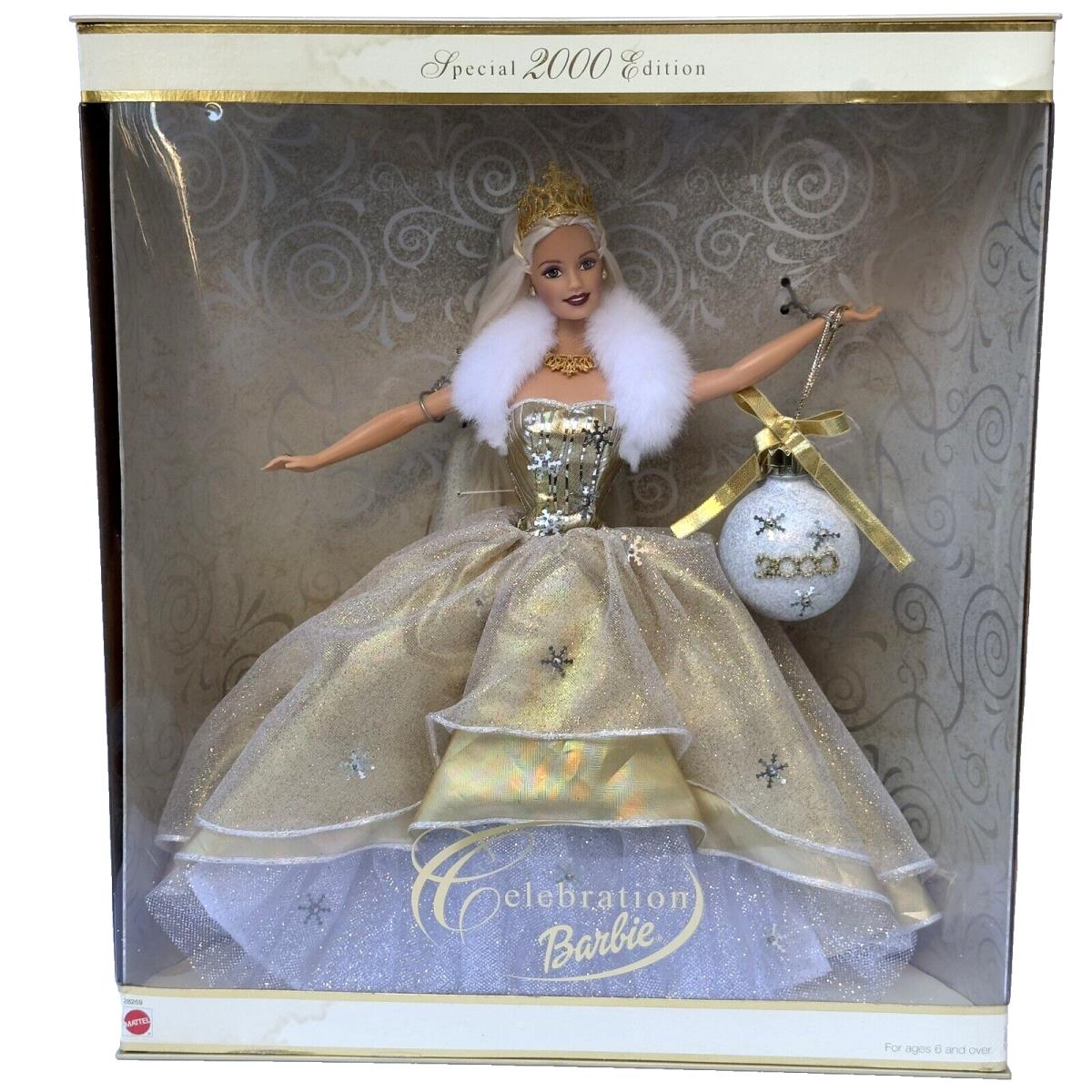 Mattel 2000 Special Edition Celebration Holiday Barbie Doll Blonde 28269 Hallmar