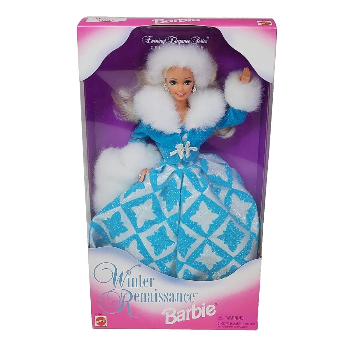 Vintage 1996 Winter Renaissance Barbie Doll IN Box 15570 Mattel