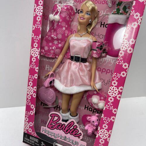 2008 Happy Holidays Barbie Christmas Collector Doll P5904 Target Pink Dress