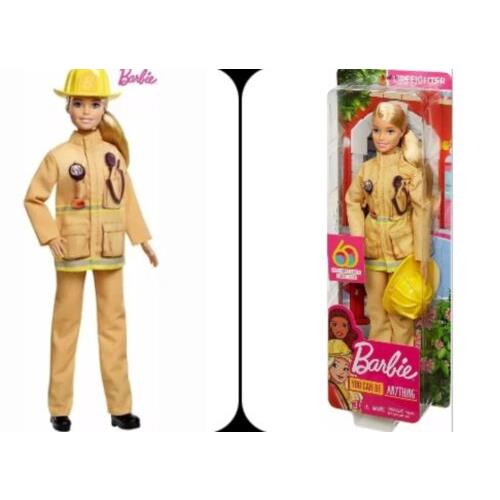 60th Anniversary Barbie Career Doll I Can be Firefighter Doll