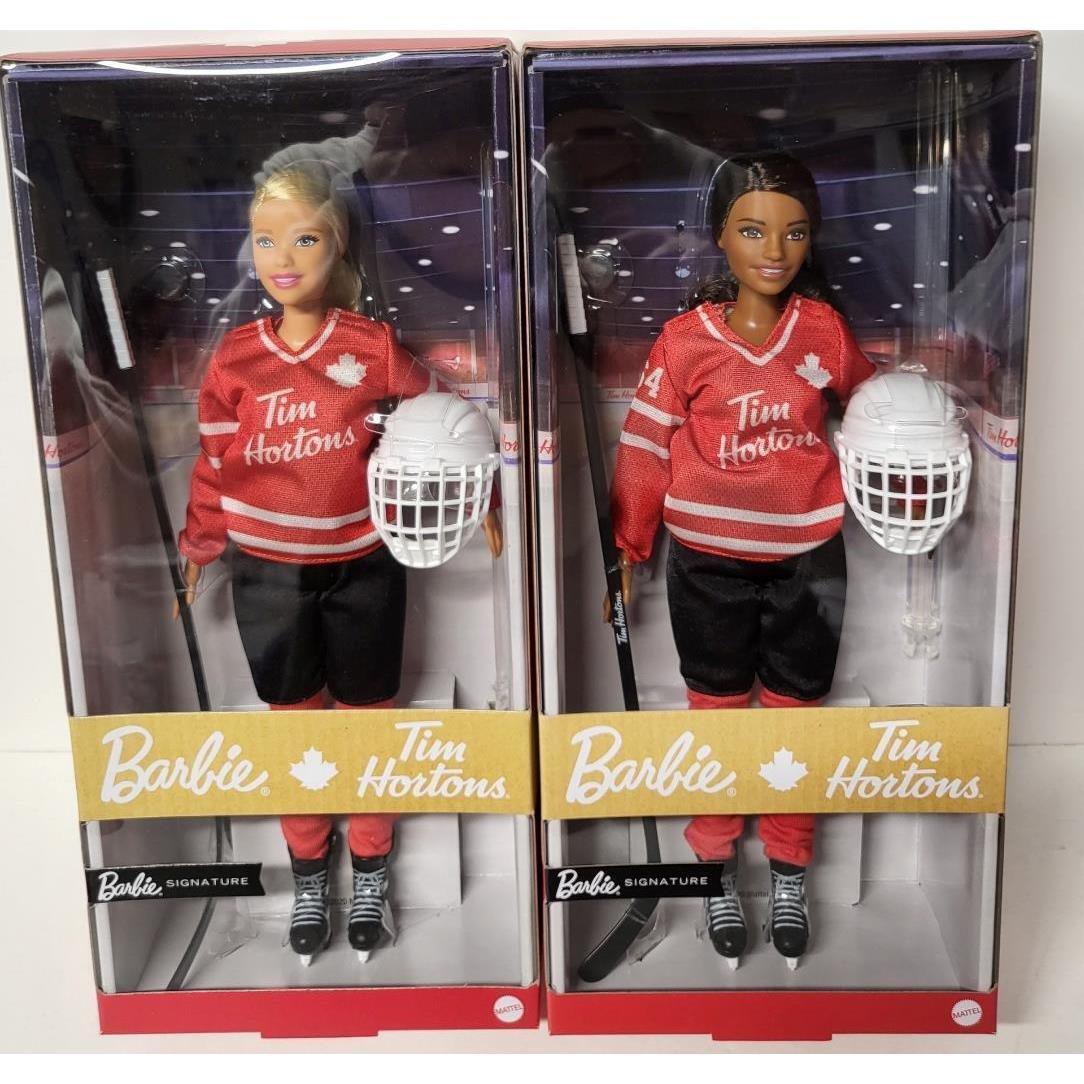 Set OF 2 Barbie Signature Series Blonde Brunett Tim Hortons Hockey Canada Mib