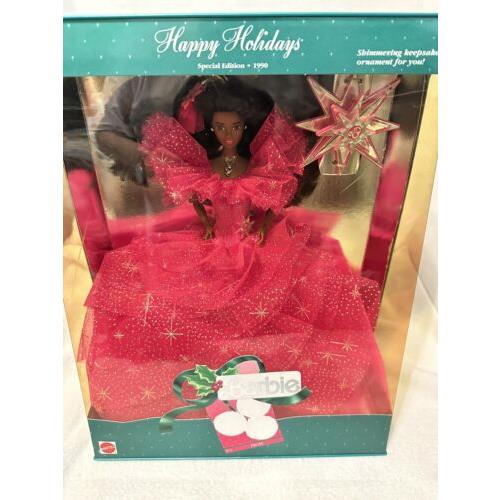 Mattel 1990 AA Happy Holidays Barbie Special Edition Nrfb Vintage