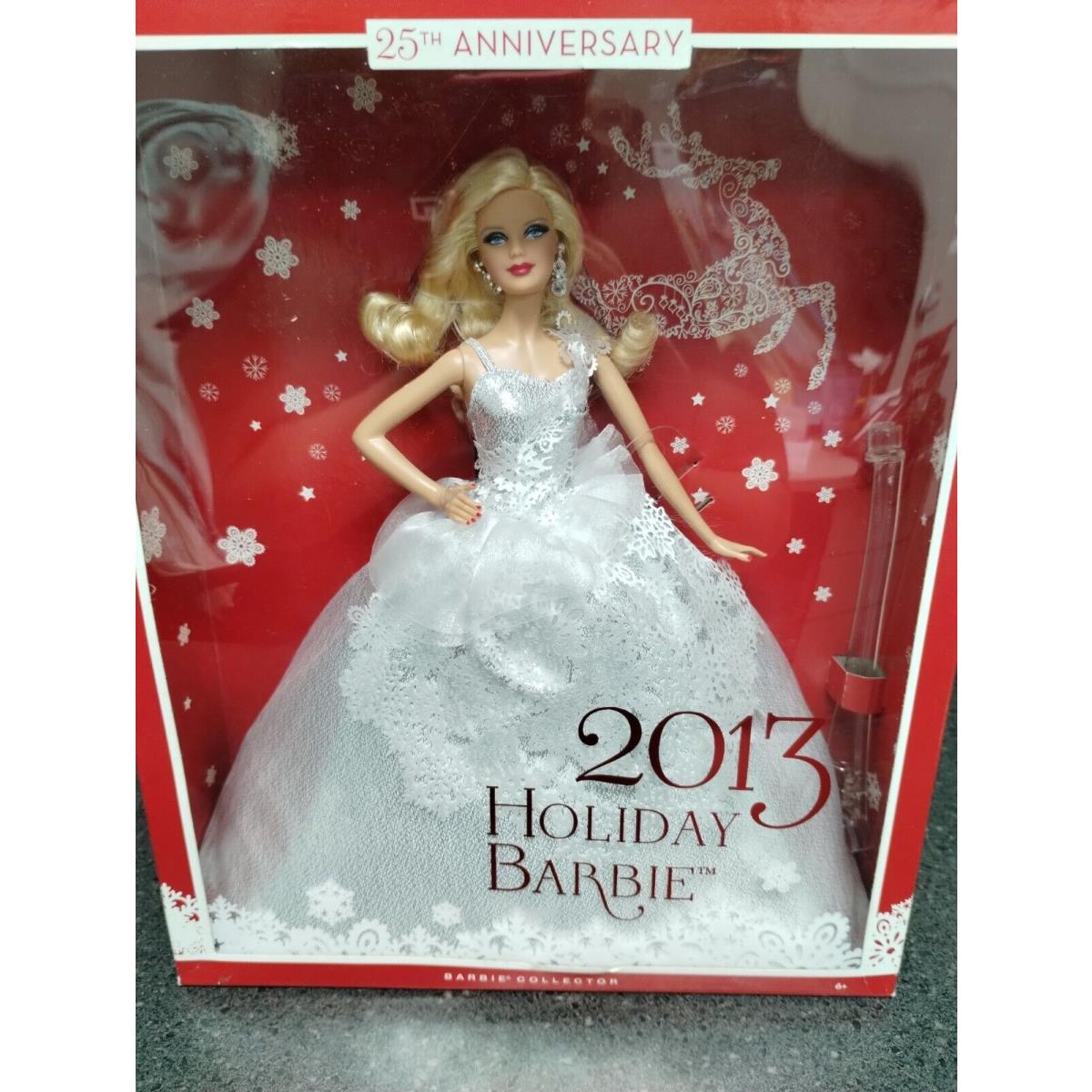 Mattel 2013 Holiday Barbie Nrfb 25th Anniversary Pristine Condition