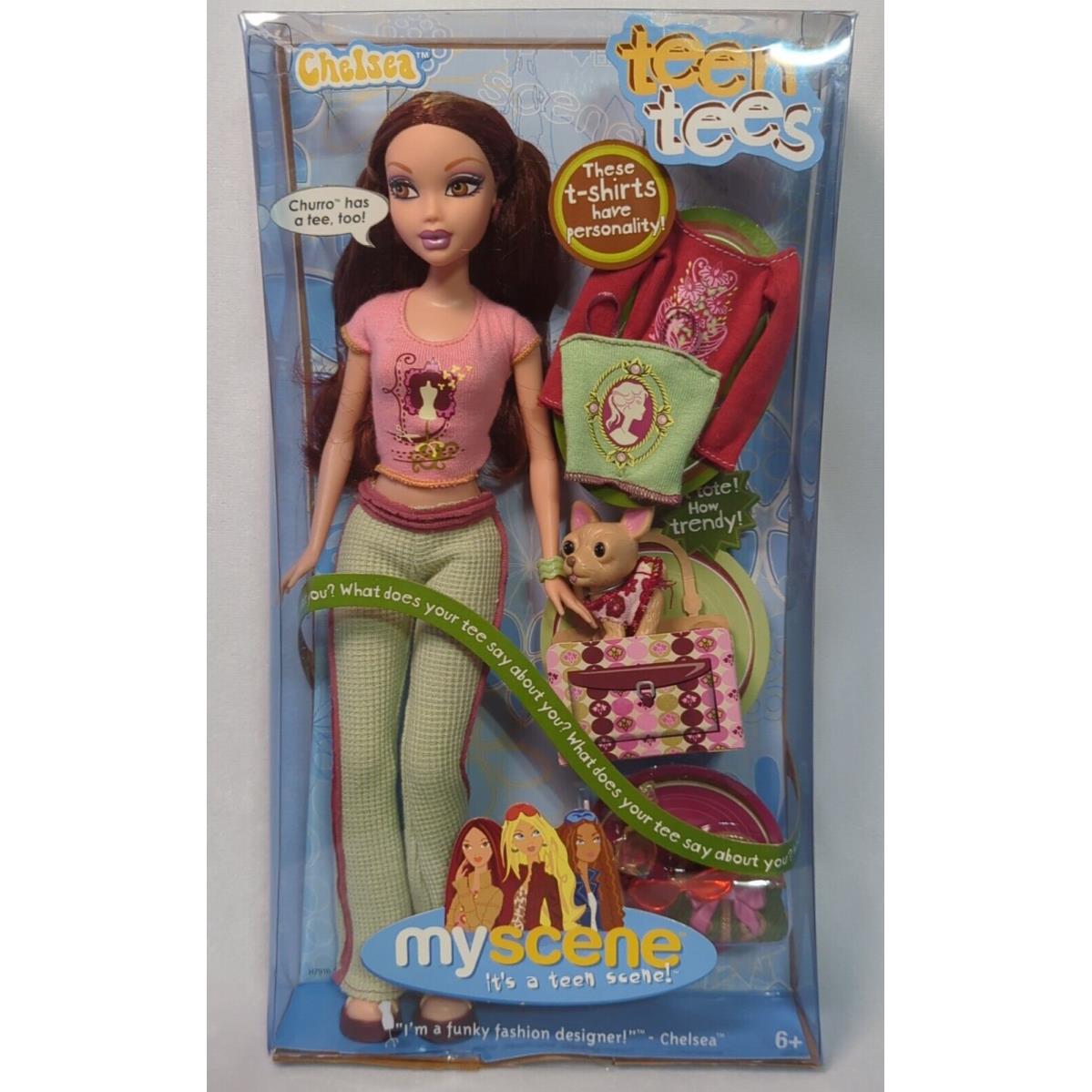 My Scene Teen Tees Chelsea w/ Dog Churro Doll Barbie 2004 H7918