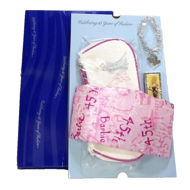 Barbie 45th Anniversary 2004 Natl Convention Scarf Lipstick Case Bracelet Bag