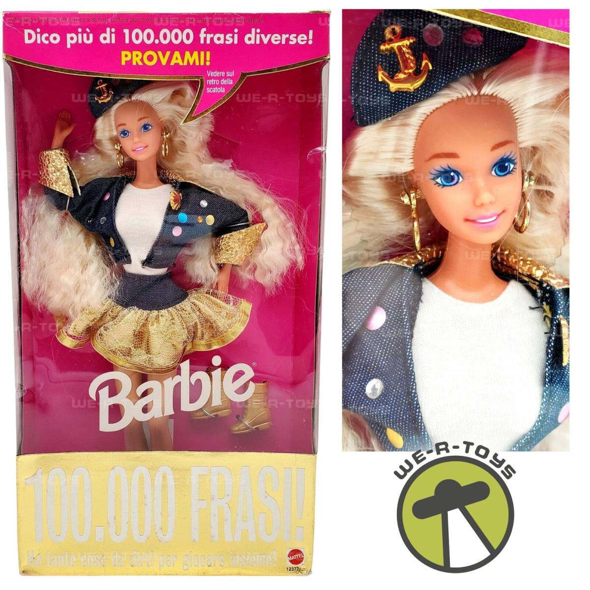 Super Talk Barbie Doll Dice 100 000 Frasi in Italiano 1994 Mattel 12377