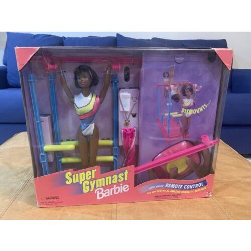 Mattel 1999 Super Gymnast Barbie Doll with Wired Remote Control African American