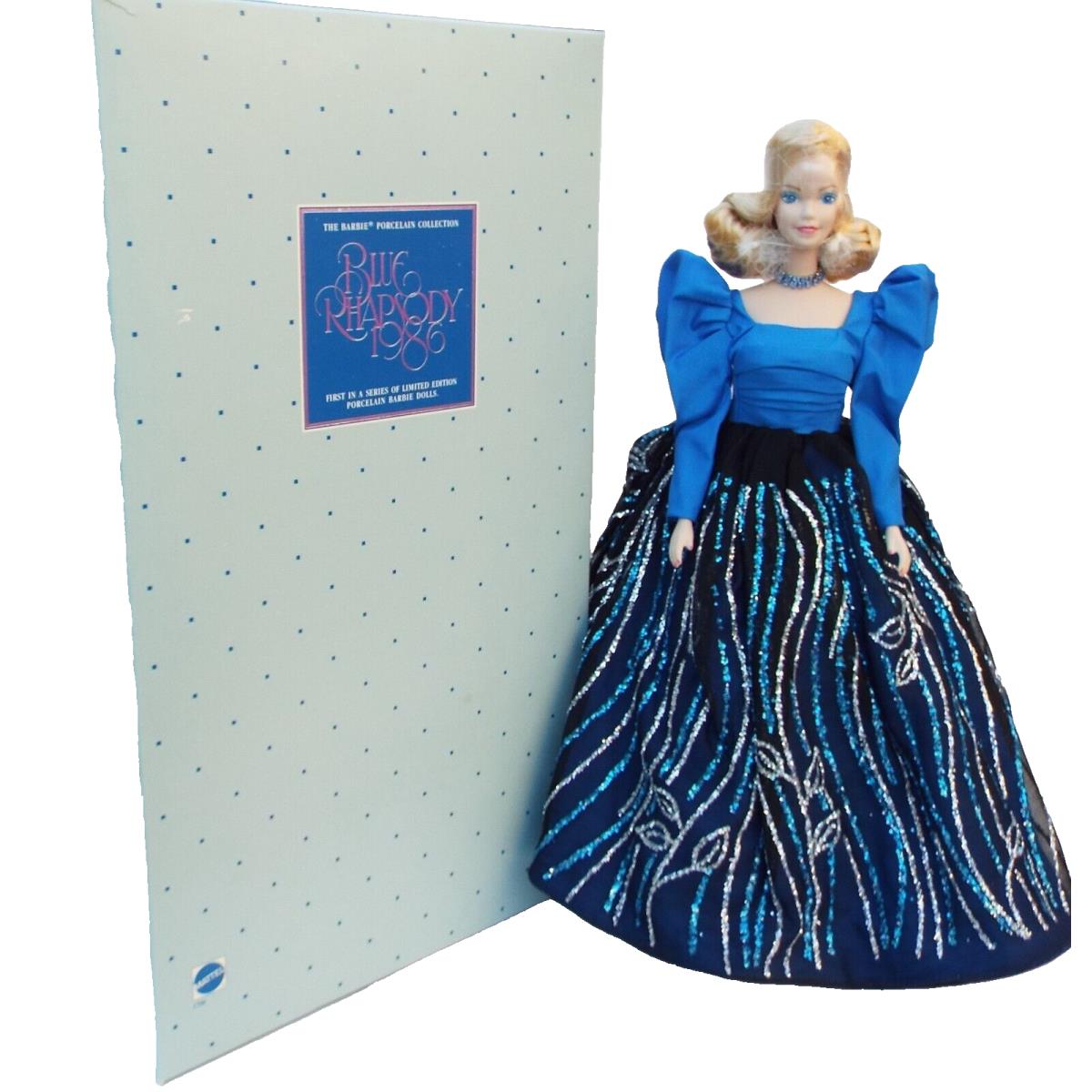 Fao Schwarz Barbie Porcelain Doll Blue Rhapsody 01419 1986 Mib Art