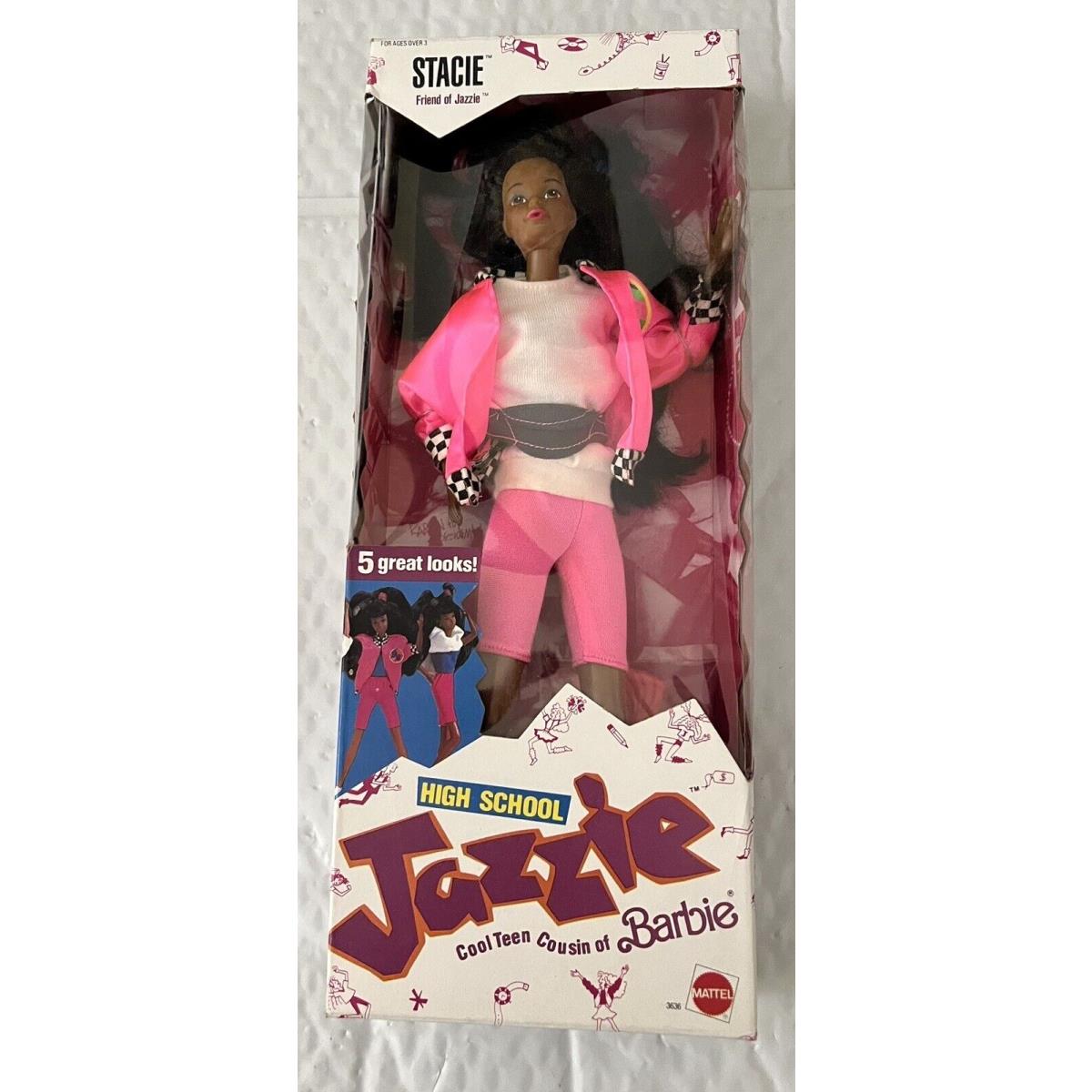 Stacie High School Jazzie Friend Barbie AA Doll 1988 Mattel 3636 Vintage Box