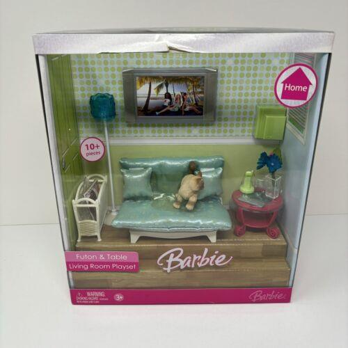 Barbie Futon and Table Living Room Playset + Cat 2006 Rare