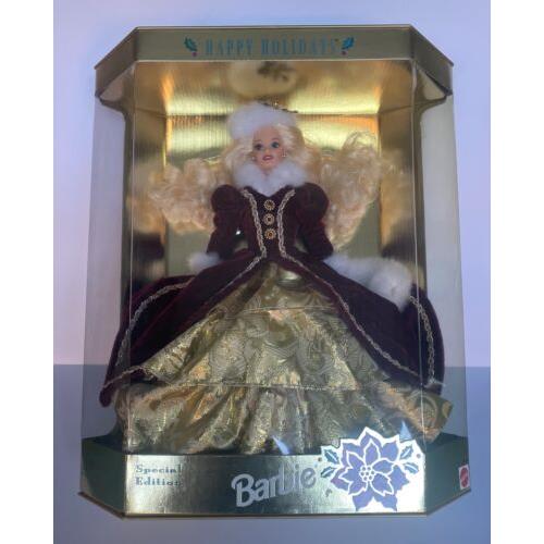 1996 Happy Holidays Barbie Doll Blonde Special Edition Mattel 15646 Nrfb