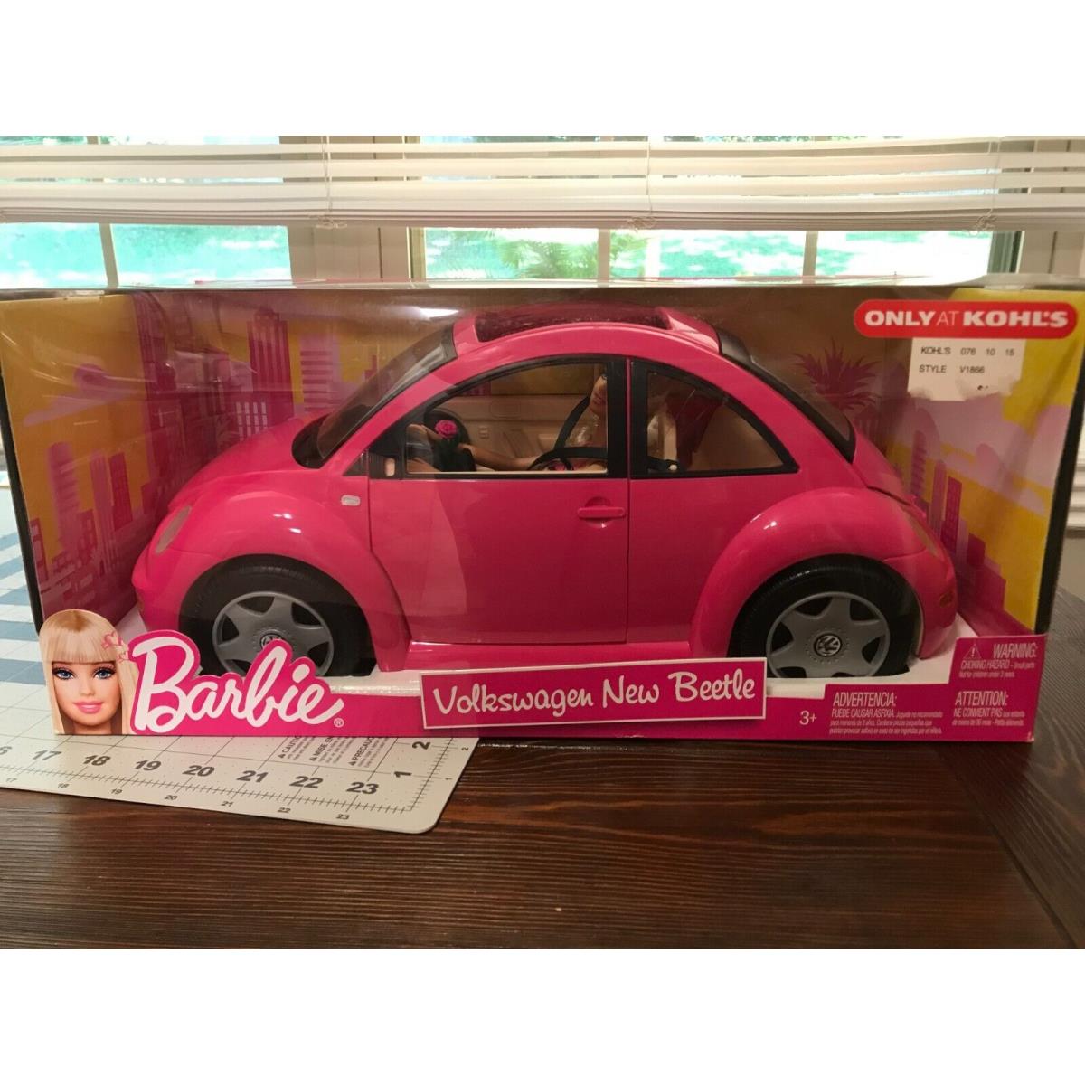 Barbie Pink Volkswagen Beetle Bug Car 2010 Doll- Kohl`s Exclusive