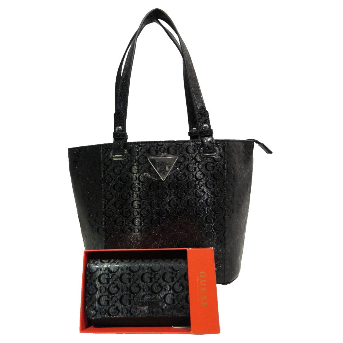 Guess Shoulder Bag and Matching Wallet Tempe in Black