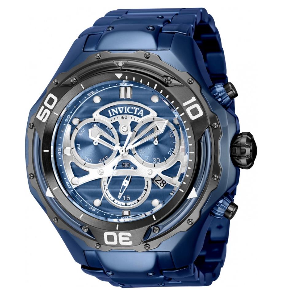 Invicta Mammoth Men`s 54mm Blue Gunmetal Swiss Chronograph Watch 40795