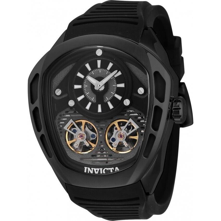 Invicta Akula Men`s Grey Black Dial Automatic Black Silicone Band Watch