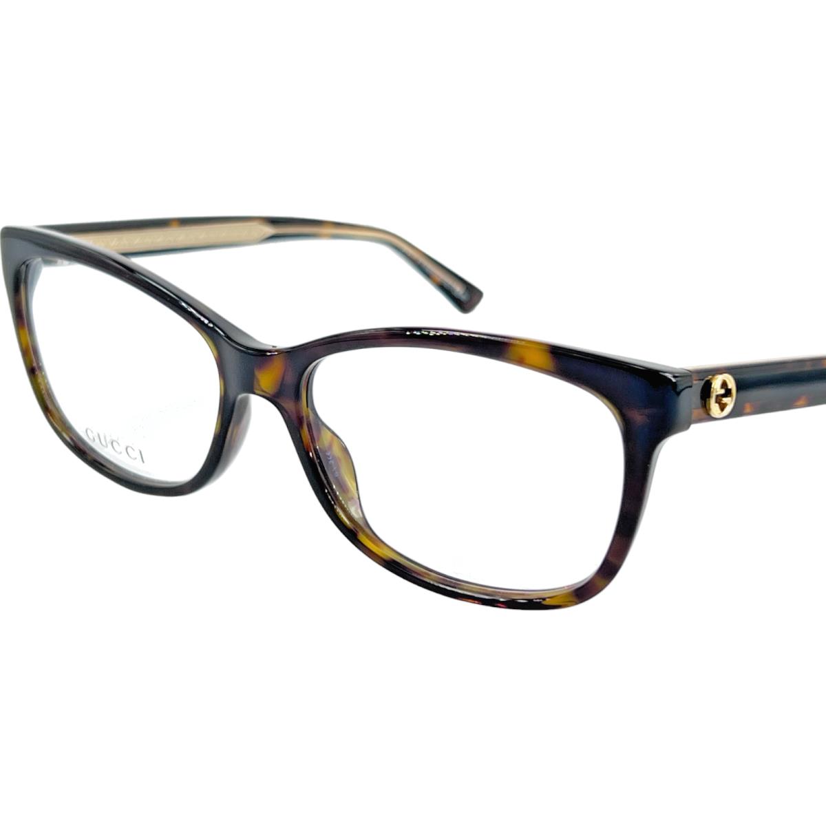 Gucci GG3822 Women`s Plastic Eyeglass Frame 0KCL Dark Havana 54-16 W/case - 0KCL Dark Havana, Frame: Brown