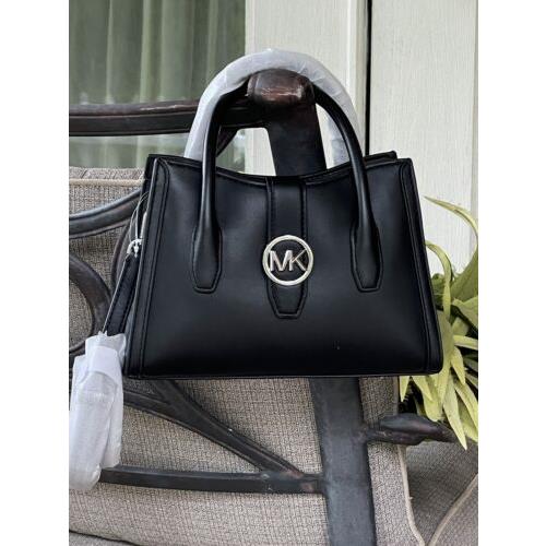 Black michael kors hotsell purse with silver hardware