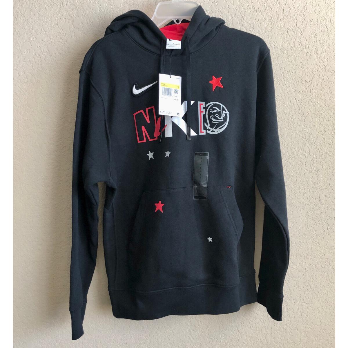 Nike Men`s Fleece Pullover Hoodie Sweatshirts Black Size Small DO6176-010