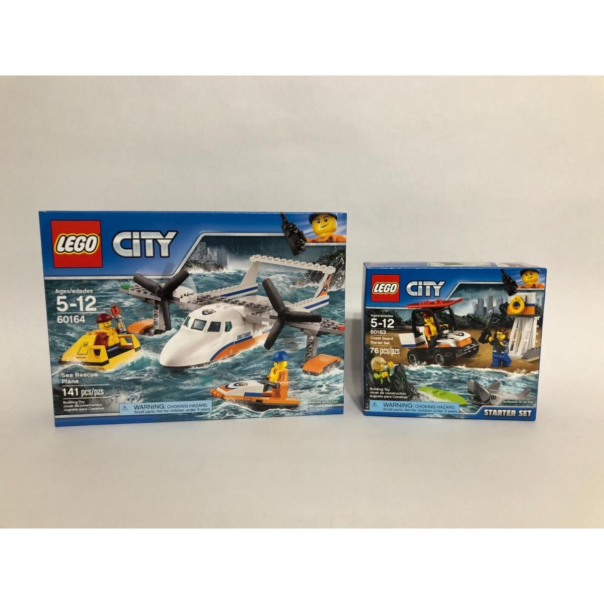 Lego City 60164 Sea Rescue Plane and 60163 Coast Guard Starter Set