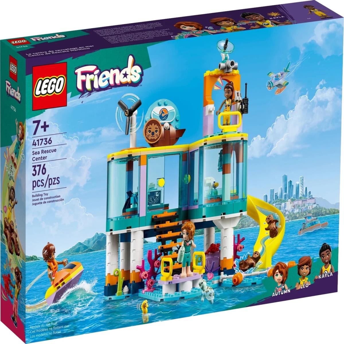 Lego Friends Sea Rescue Center Building Set with Otters Turtle 41736 376 Pc