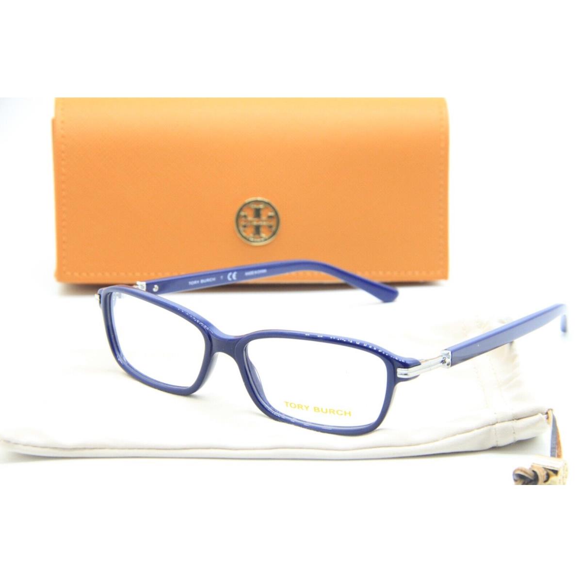 Tory Burch TY 2101 1710 Blue Silver Eyeglasses W/case 55-15