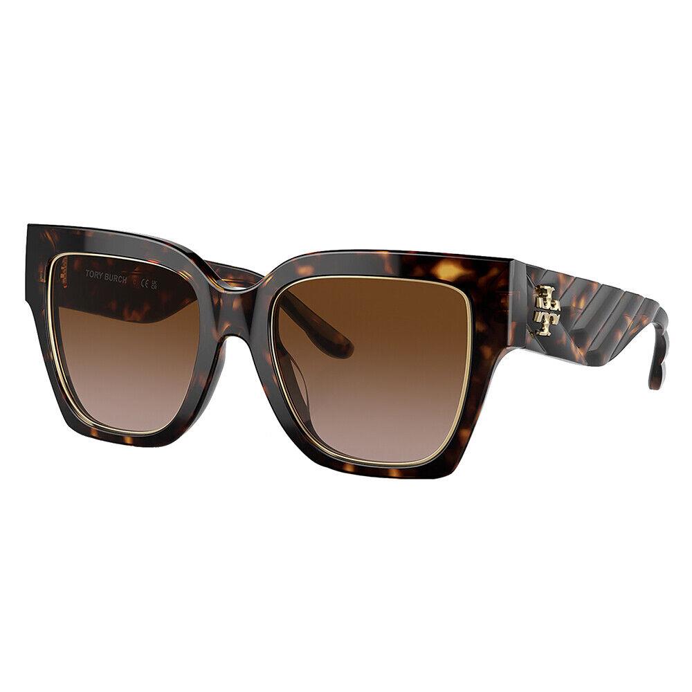 Tory Burch TY 7180U 172813 Dark Tortoise Plastic Sunglasses Brown Gradient Lens