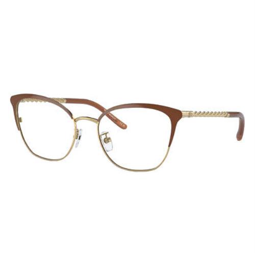 Tory Burch TY 1076 3342 Shiny Gold/camel Metal Cat-eye Eyeglasses 51mm