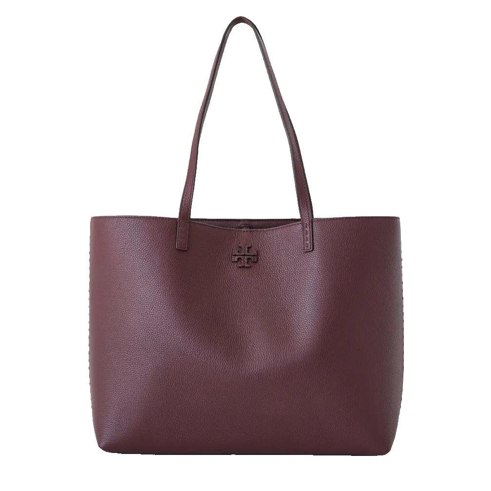 Tory Burch Women`s Mcgraw Pebbled Leather Tote Bag In Wine