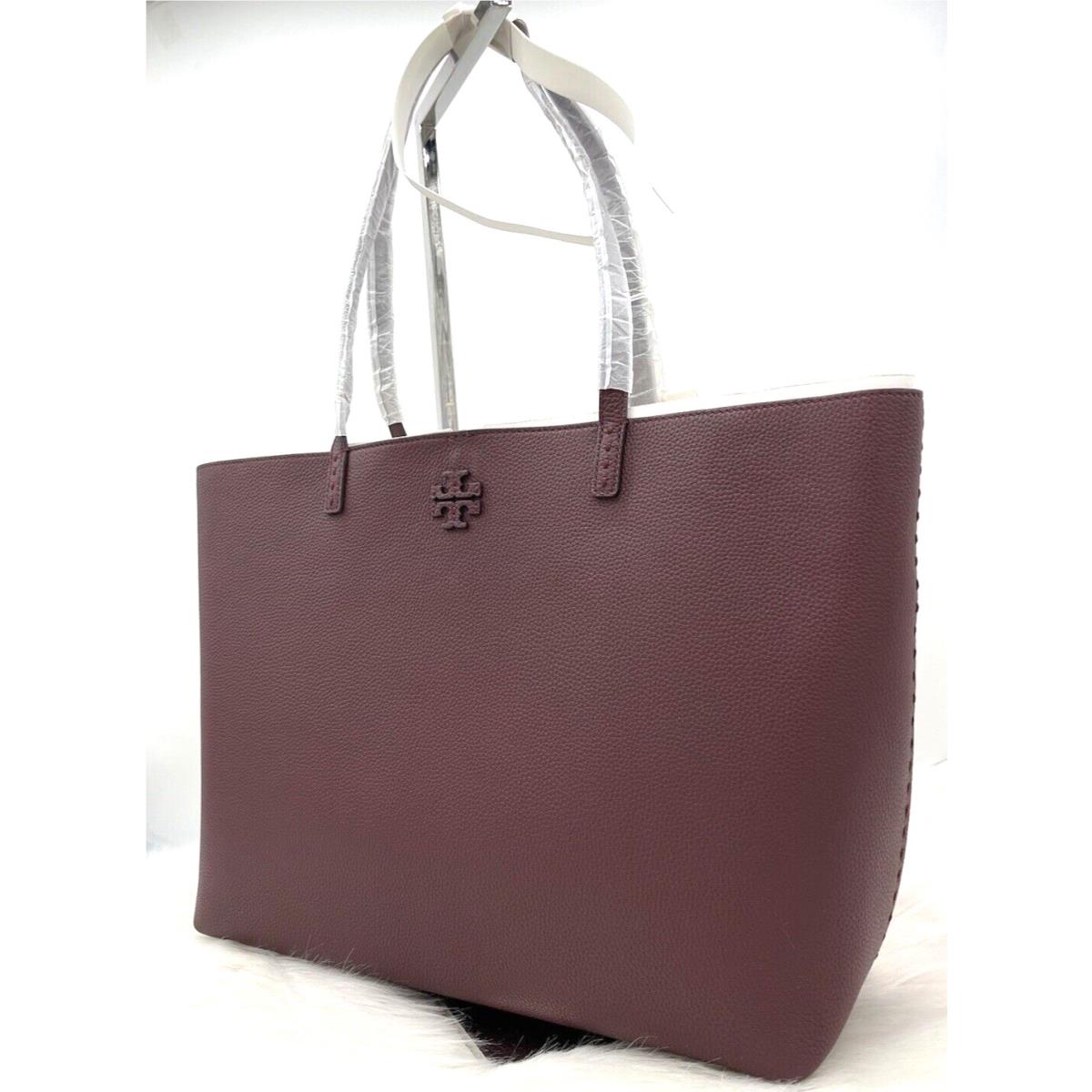 Tory Burch Women s Mcgraw Pebbled Leather Tote Bag In Wine Tory