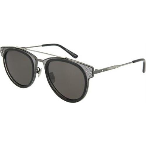 Bottega Veneta BV0123S 001 Black/silver Pilot Gray Non-polarized 50mm Sunglasses