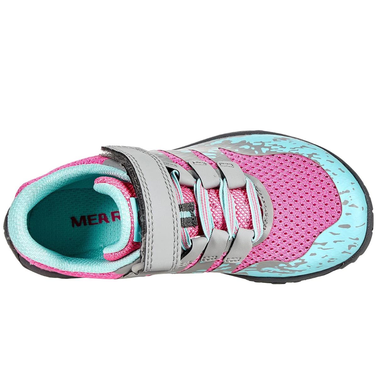 Girl`s Shoes Merrell Kids Trail Glove 5 A/c Toddler/little Kid/big Kid - Grey/Hot Pink/Turquoise