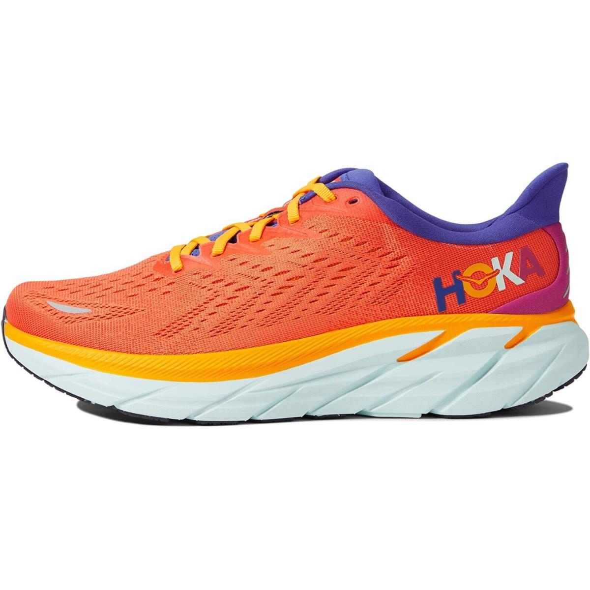 Hoka Clifton 8 Men`s Orange Running Shoes Sneakers N4984 Size 7 D