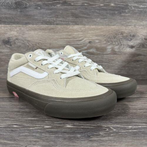 Vans Men Shoes Sneakers Rowan Pro Oatmeal Gum Skateboard Lace Up Size 7.5 - Beige