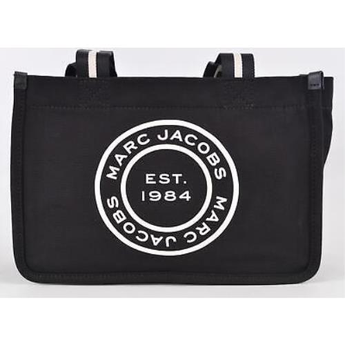 Marc Jacobs The Signet Tote Bag Medium Canvas Purse Bag Black