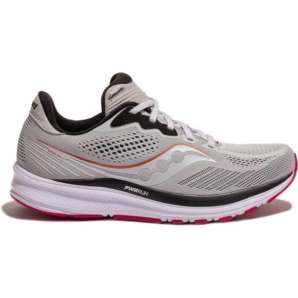 Saucony Women`s Ride 14 Running Shoe - Fog/Cherry