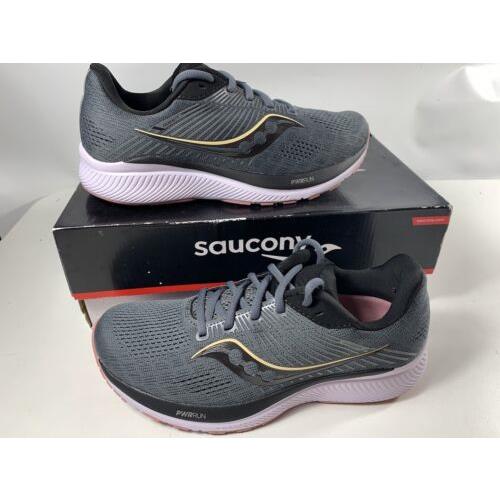 Saucony Women`s Guide 14 Running Shoes Charcoal/rose 9 B Medium US