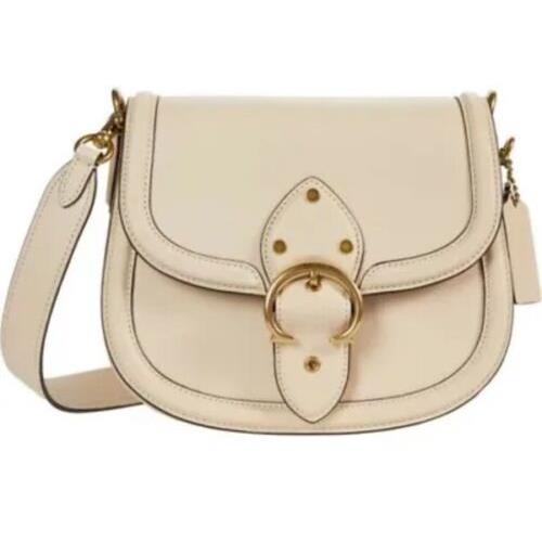 Coach Beat Saddle Leather Brass/ivory Crossbody Bag